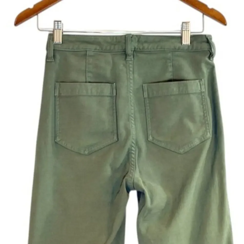 Quince French Terry Wide Leg Pants Size 6 Faded Cargo Green